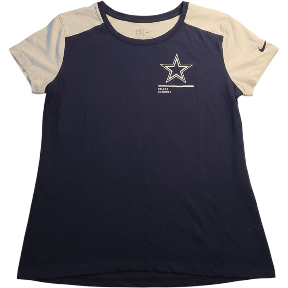 Nike Dallas Cowboys T-Shirt Womens Size M Blue New NFL Dri-FIT Colorblock Star